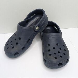 Crocs Navy Sandal Wafer Shoe 4/5 Women's